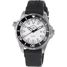 Zeno Mens Divers White Dial Black Rubber Strap Watch 6603-515Q-A2