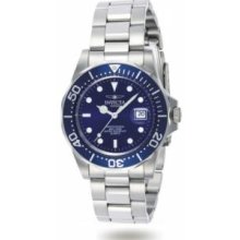 ZWI Group 9308 Mens Swiss Quartz Pro Diver in all Stainless Steel on Bracelet With a Blue Dial and Bezel